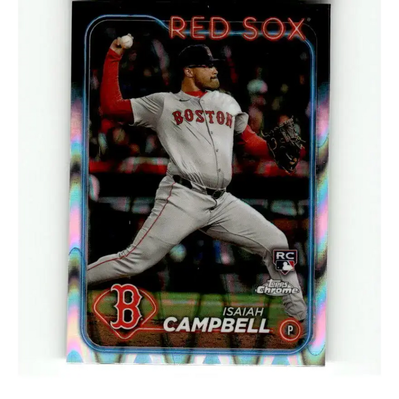 2024 Topps Chrome Refractor RayWave #76 Isaiah Campbell NM-MT RC Rookie Boston Red Sox Baseball Card - Baseball Card