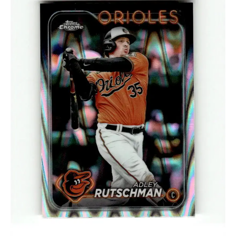 2024 Topps Chrome Refractor RayWave #80 Adley Rutschman NM-MT Baltimore Orioles Baseball Card - Baseball Card Single