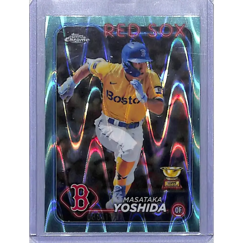 2024 Topps Chrome Refractor RayWave Aqua #63 Masataka Yoshida NM-MT 086/199 - Baseball Card Single