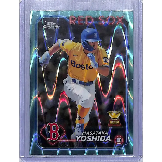 2024 Topps Chrome Refractor RayWave Aqua #63 Masataka Yoshida NM-MT 086/199 - Baseball Card Single