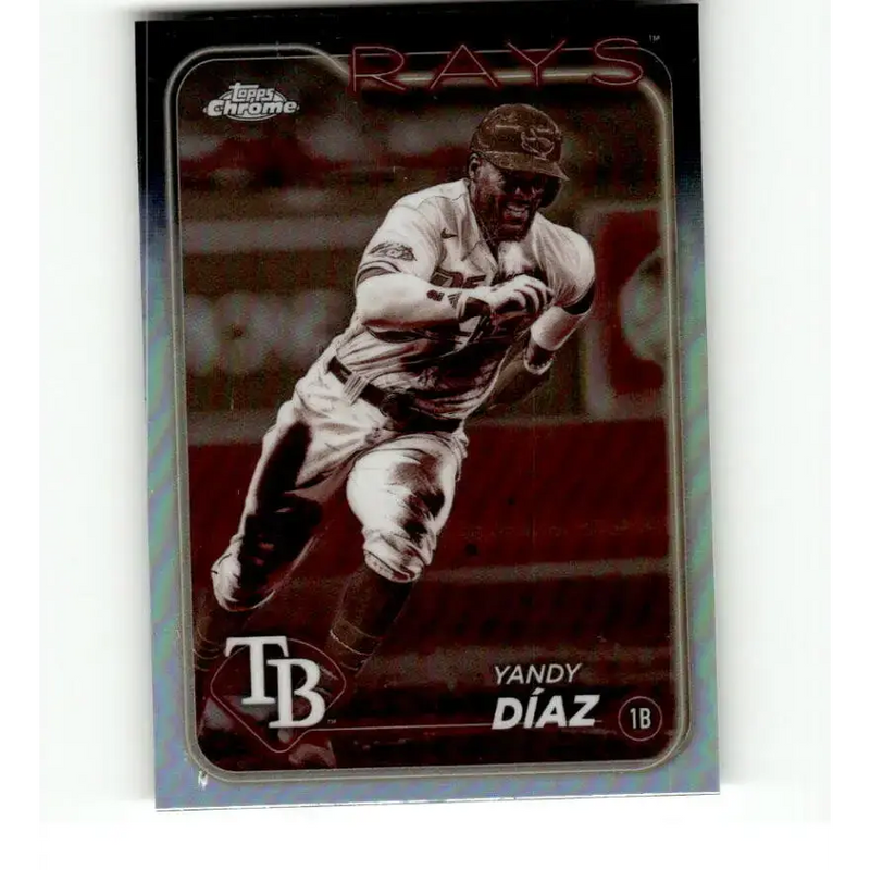 2024 Topps Chrome Refractor Sepia #107 Yandy Diaz NM-MT Tampa Bay Rays Baseball Card - Baseball Card Single