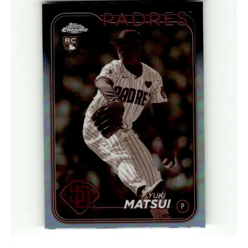 2024 Topps Chrome Refractor Sepia #116 Yuki Matsui NM-MT RC Rookie San Diego Padres Baseball Card - Baseball Card Single