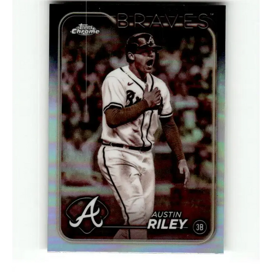 2024 Topps Chrome Refractor Sepia #84 Austin Riley NM-MT Atlanta Braves Baseball Card - Trading Cards