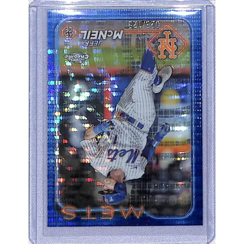 2024 Topps Chrome Refractor Sonar Blue #289 Jeff McNeil NM-MT 023/125 New York Mets Baseball Card - Baseball Card Single