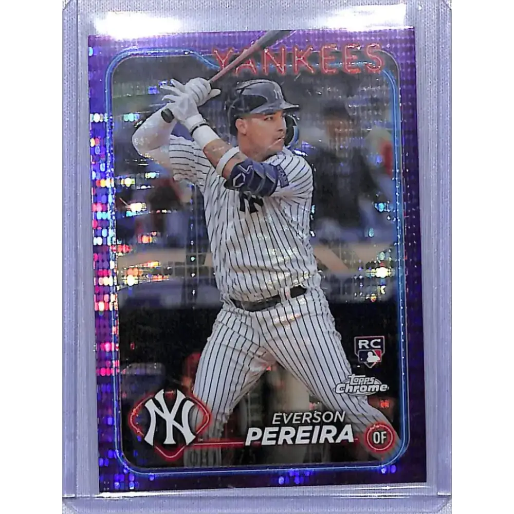 2024 Topps Chrome Refractor Sonar Purple #238 Everson Pereira NM-MT RC Rookie 081/275 - Baseball Card Single