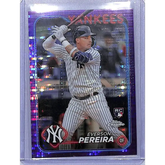 2024 Topps Chrome Refractor Sonar Purple #238 Everson Pereira NM-MT RC Rookie 081/275 - Baseball Card Single