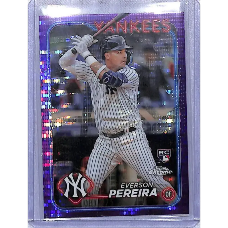 2024 Topps Chrome Refractor Sonar Purple #238 Everson Pereira NM-MT RC Rookie 081/275 - Baseball Card Single