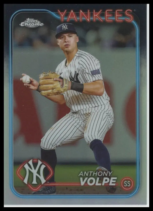 2024 Topps Chrome - Refractors Anthony Volpe 236 New York Yankees Baseball NM - Baseball Card Single