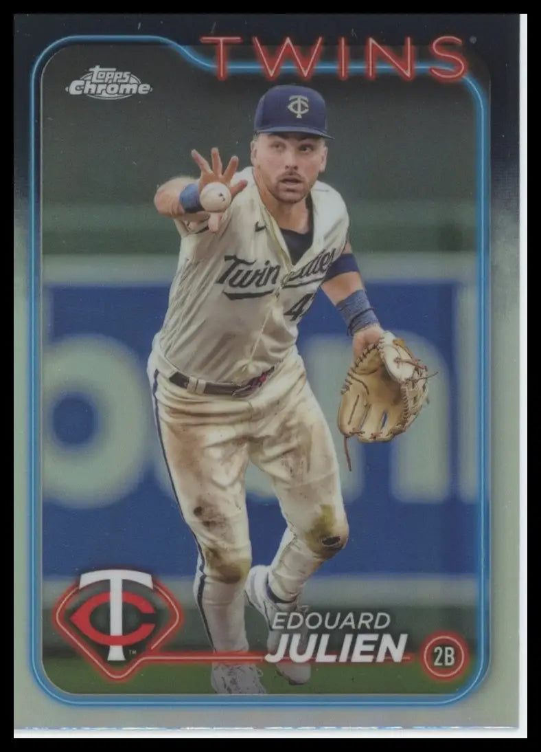 2024 Topps Chrome - Refractors Edouard Julien 152 Minnesota Twins NM - Baseball Card Single