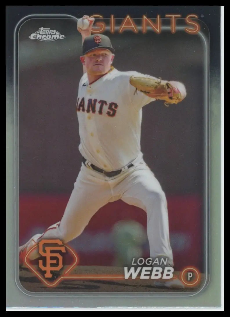 2024 Topps Chrome - Refractors Logan Webb 168 San Francisco Giants NM - Baseball Card Single