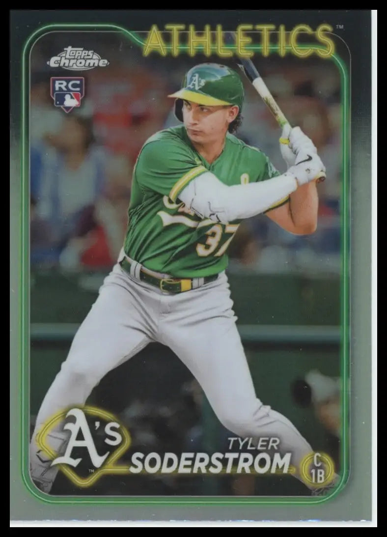 2024 Topps Chrome - Refractors Tyler Soderstrom 298 Oakland Athletics NM - Baseball Card Single