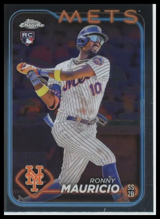 2024 Topps Chrome Ronny Mauricio RC 28 New York Mets Baseball NM - Baseball Card Single