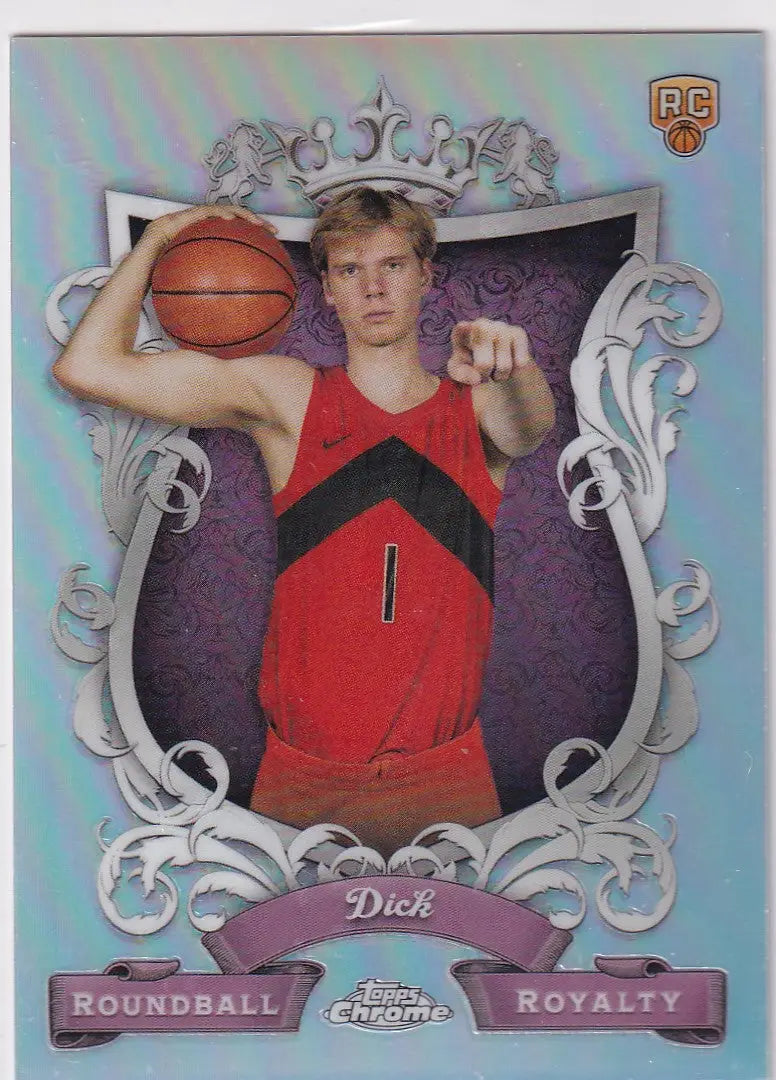 2024 TOPPS CHROME #RR-17 GRADEY DICK ROOUND BALL REFRACTOR- TORONTO RAPTORS - Basketball Card Single