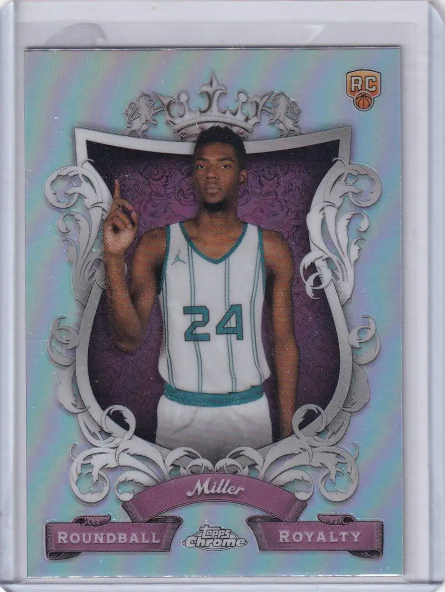 2024 TOPPS CHROME #RR-27 BRANDON MILLER ROUNDBALL REFRACTOR- CHARLOTTE HORNETS - Basketball Card Single
