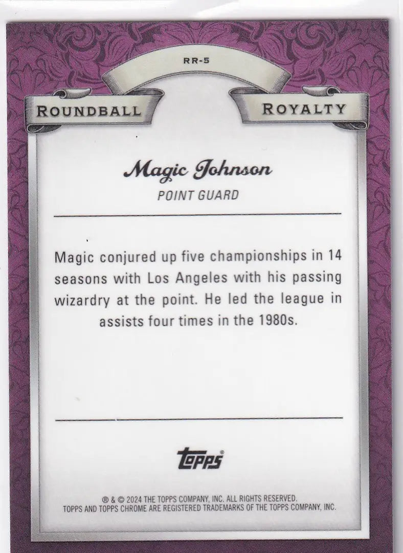 2024 TOPPS CHROME #RR-5 MAGIC JOHNSON BLUE HOLO- LOS ANGELES LAKERS