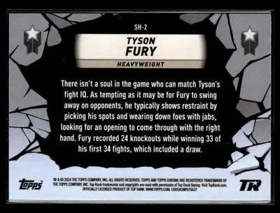 2024 Topps Chrome #SH-2 Tyson Fury Smash Hits Refractor - Other