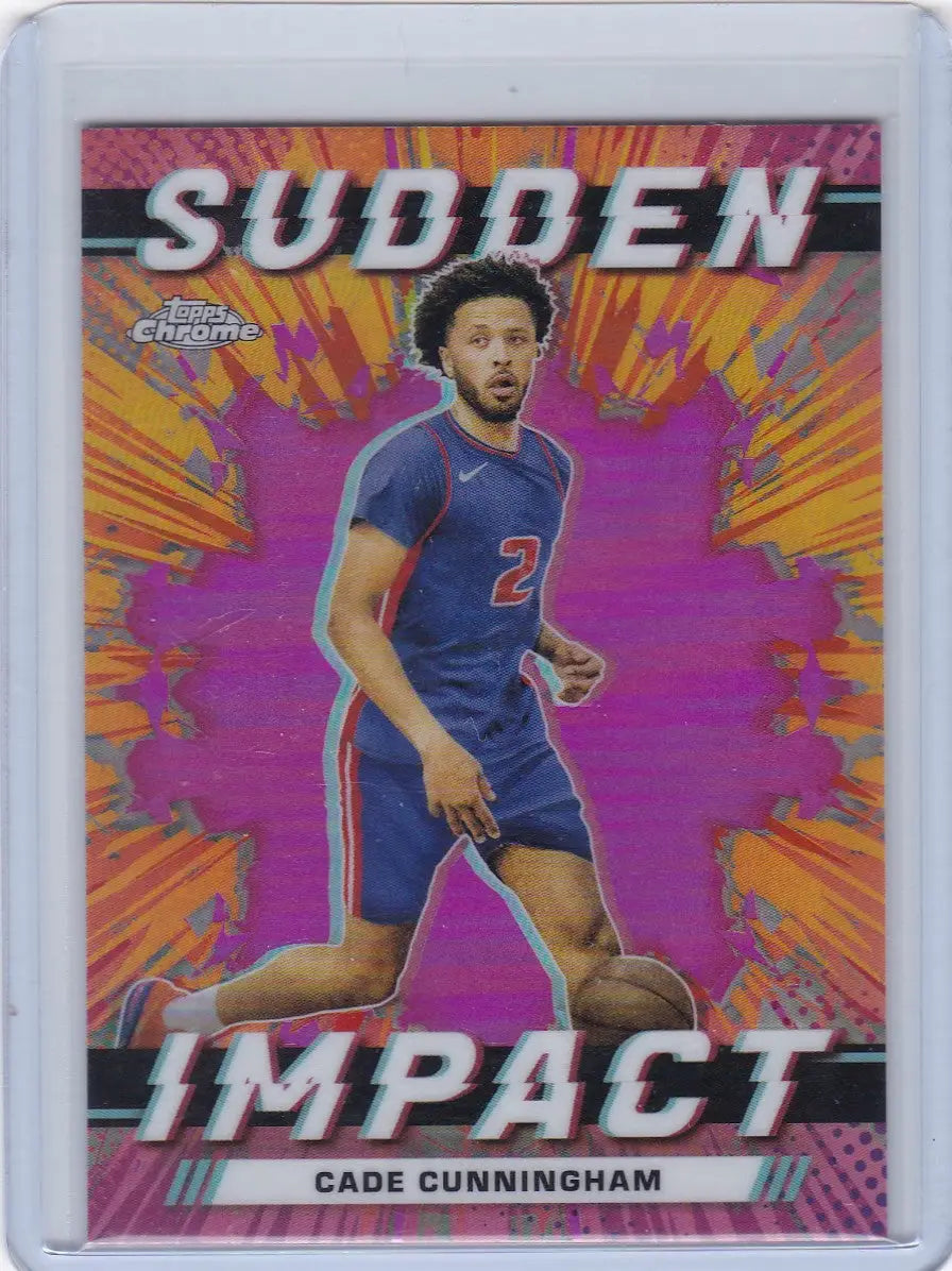 2024 TOPPS CHROME #SI-13 CADE CUNNINGHAM PINK- DETROIT PISTONS - Basketball Card Single