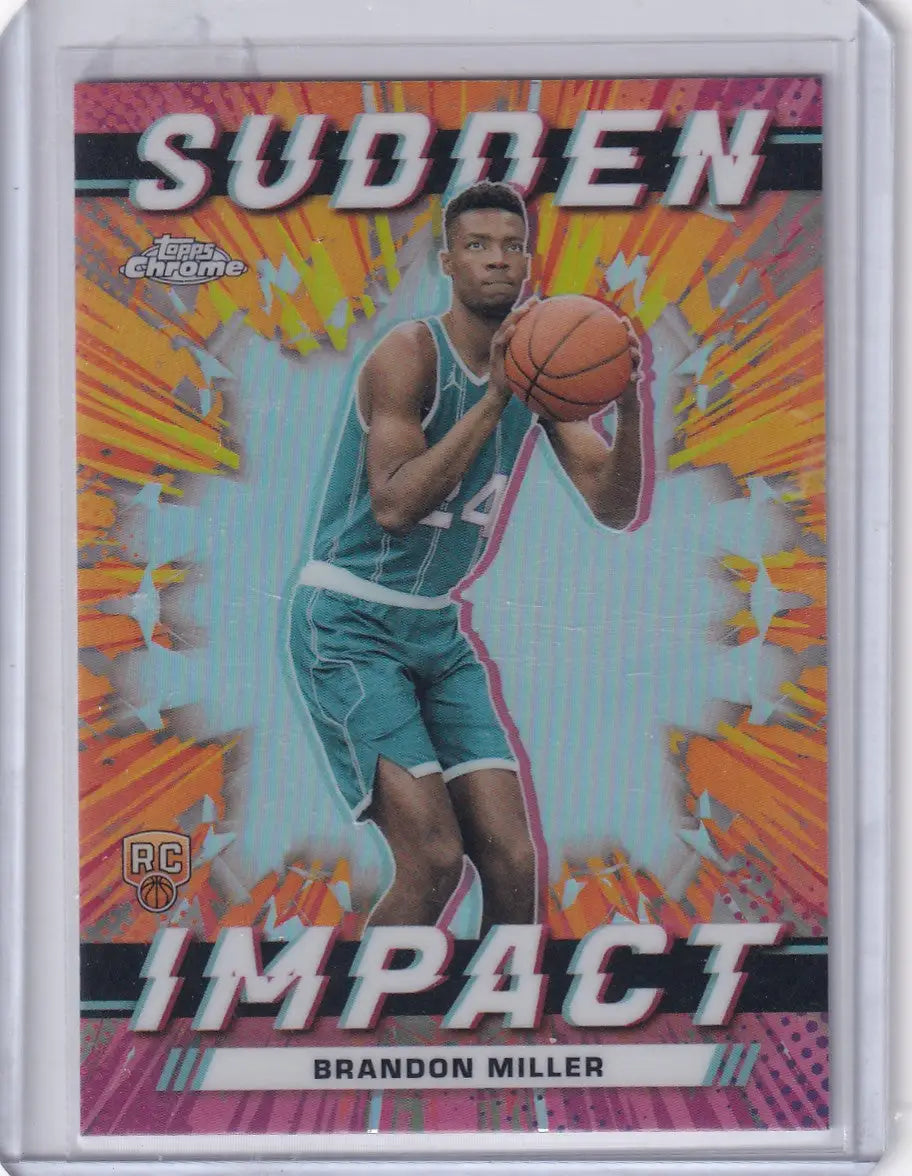 2024 TOPPS CHROME #SI-2 BRANDON MILLER SUDDEN IMPACT REFRACTOR- CHARLOTTE HORNET - Basketball Card Single