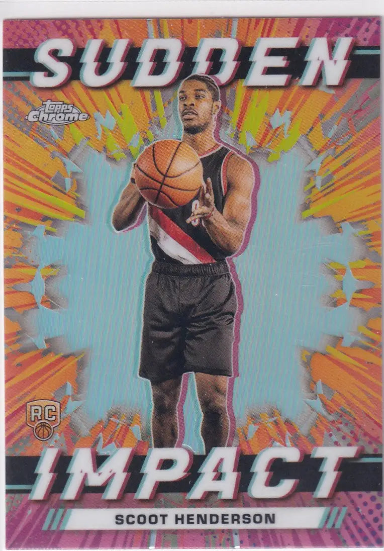 2024 TOPPS CHROME #SI-3 SCOOT HENDERSON IMPACT REFRACTOR- PORTLAND TRAIL BLAZZER - Basketball Card Single