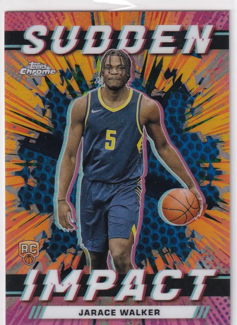 2024 TOPPS CHROME #SI-5 JARACE WALKER SUDDEN IMPACT REFRACTOR- INDIANA PACERS - Basketball Card Single