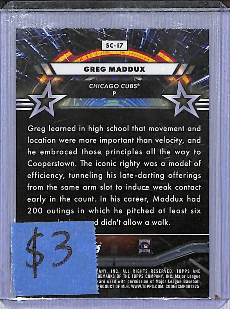 2024 Topps Chrome Star Command #SC-17 Greg Maddux NM-MT Chicago Cubs