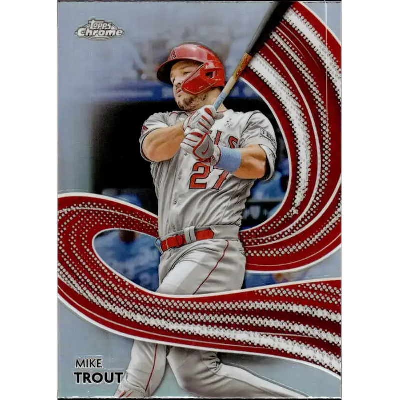 2024 Topps Chrome Strokes Refractor #S-1 Mike Trout NM-MT Los Angeles Angels Baseball Card - Baseball Card Single