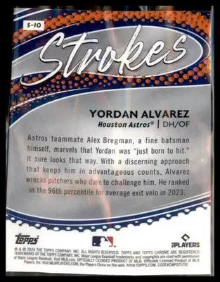 2024 Topps Chrome Strokes Refractor #S-10 Yordan Alvarez - Baseball Card Single