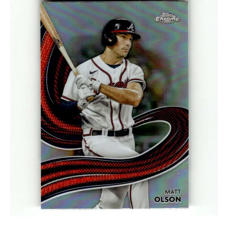 2024 Topps Chrome Strokes Refractor #S-13 Matt Olson NM-MT Atlanta Braves Baseball Card - Baseball Card Single