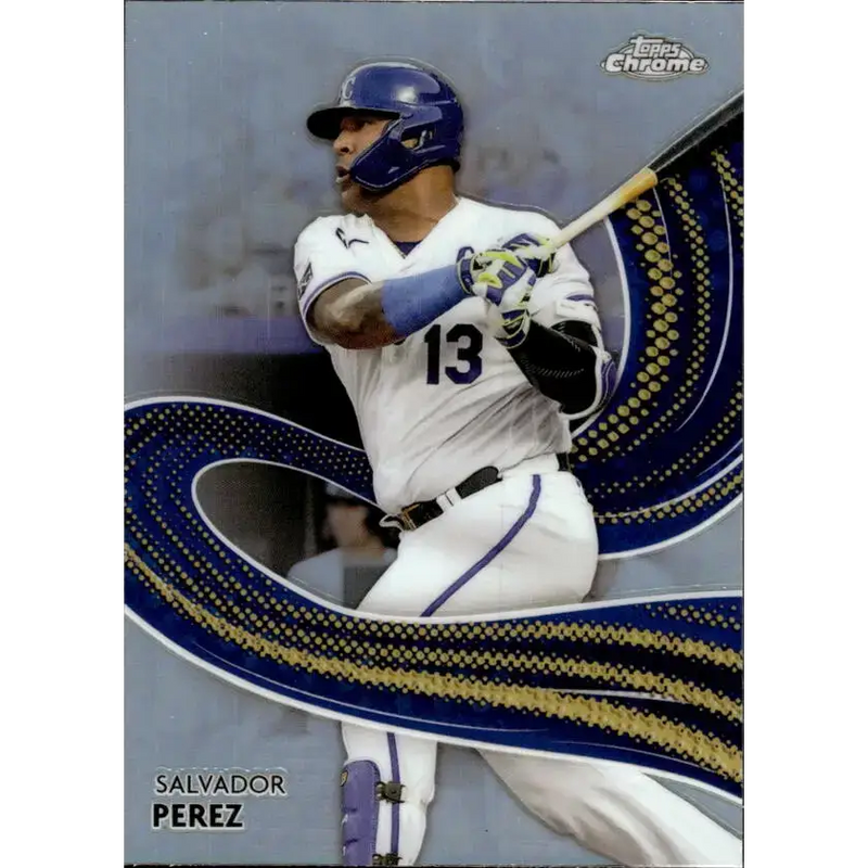 2024 Topps Chrome Strokes Refractor #S-19 Salvador Perez NM-MT Kansas City Royals Baseball Card - Baseball Card Single