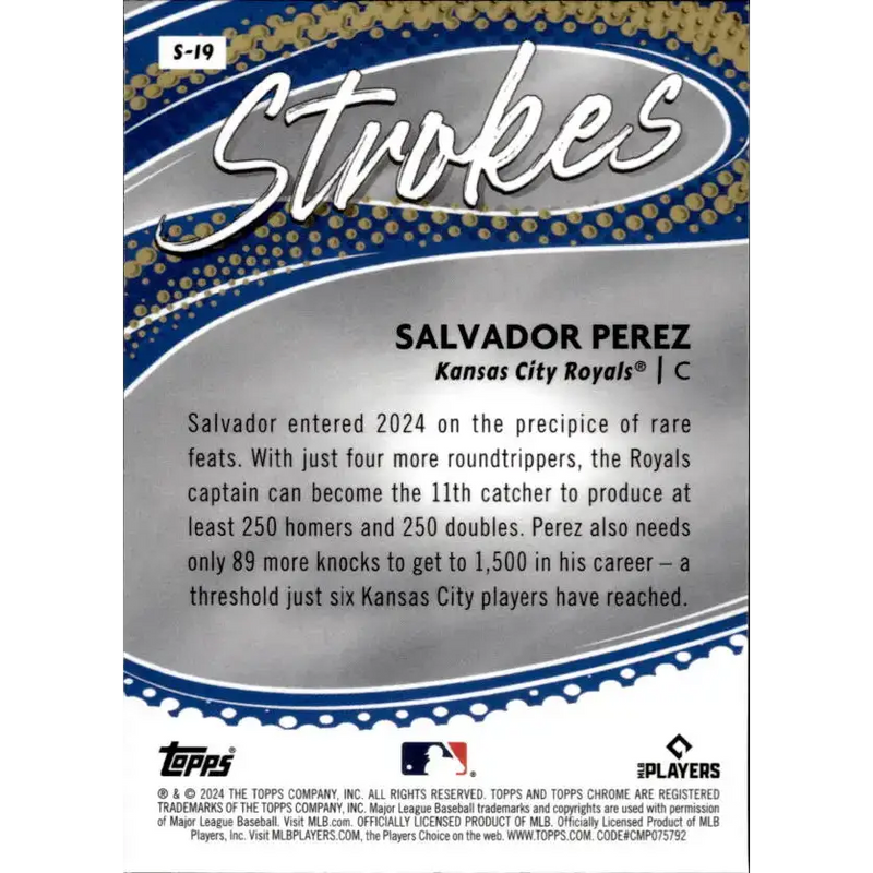 2024 Topps Chrome Strokes Refractor #S-19 Salvador Perez NM-MT Kansas City Royals Baseball Card - Baseball Card Single