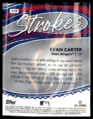 2024 Topps Chrome Strokes Refractor #S-23 Evan Carter - Baseball Card Single