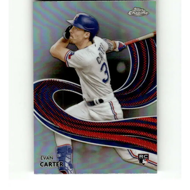 2024 Topps Chrome Strokes Refractor #S-23 Evan Carter NM-MT Texas Rangers Baseball Card - Baseball Card Single