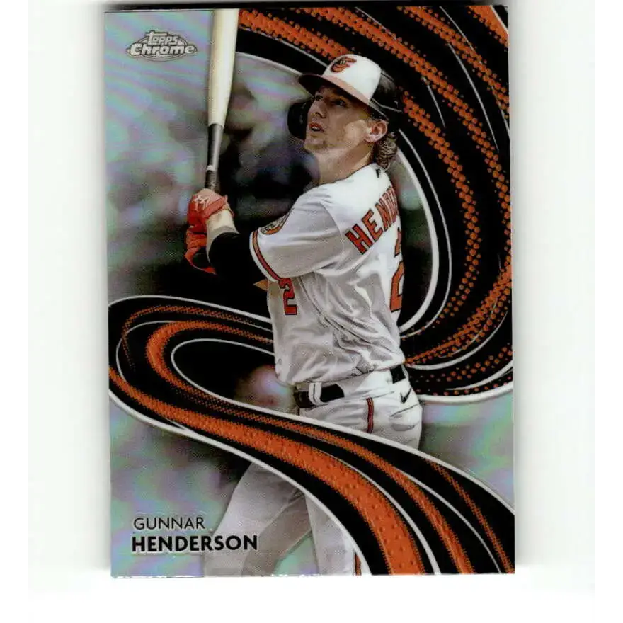 2024 Topps Chrome Strokes Refractor #S-8 Gunnar Henderson NM-MT Baltimore Orioles Baseball Card - Baseball Card Single