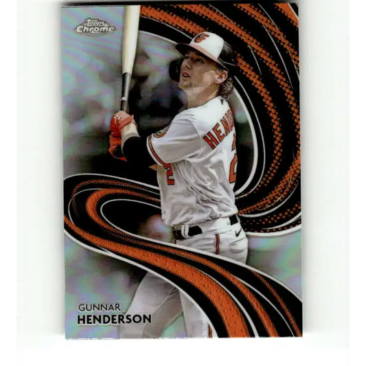 2024 Topps Chrome Strokes Refractor #S-8 Gunnar Henderson NM-MT Baltimore Orioles Baseball Card - Baseball Card Single