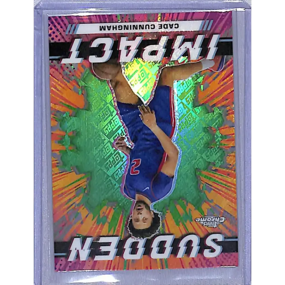 2024 Topps Chrome Sudden Impact Green Logo Refractor #SI-13 Cade Cunningham NM-MT Detroit Pistons - Basketball Card