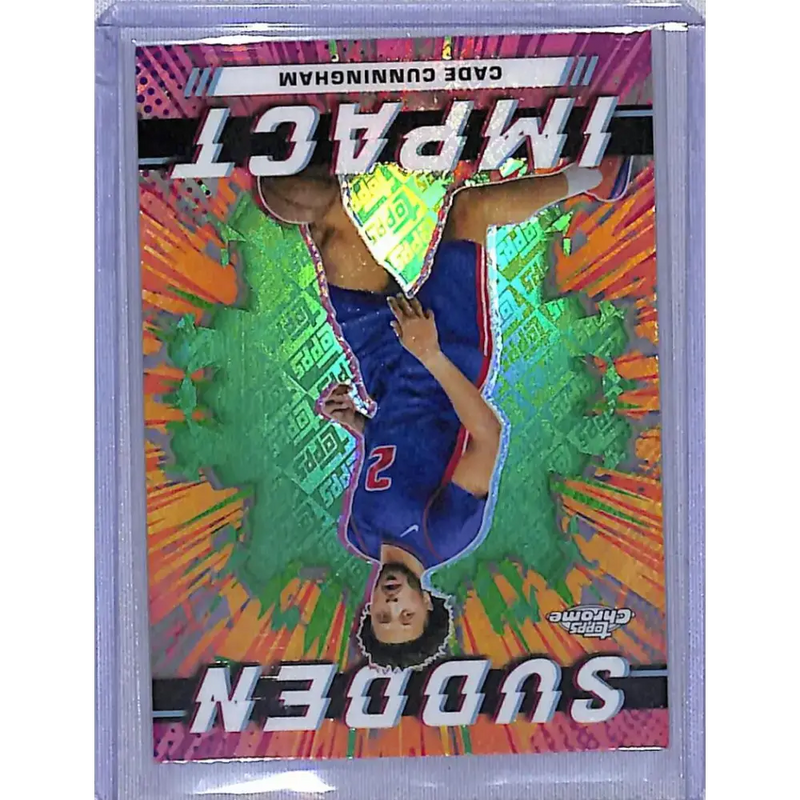 2024 Topps Chrome Sudden Impact Green Logo Refractor #SI-13 Cade Cunningham NM-MT Detroit Pistons - Basketball Card