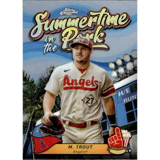 2024 Topps Chrome Summertime in the Park Refractor #SITP-10 Mike Trout NM-MT Los Angeles Angels Baseball Card