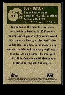 2024 Topps Chrome #TR-8 Josh Taylor 1951 Topps Ringside Boxing - Other