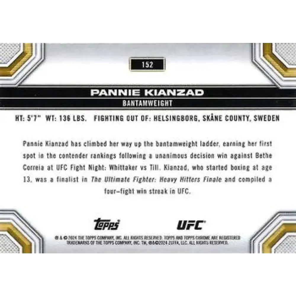 2024 Topps Chrome UFC #152 Pannie Kianzad NM-MT MMA Card
