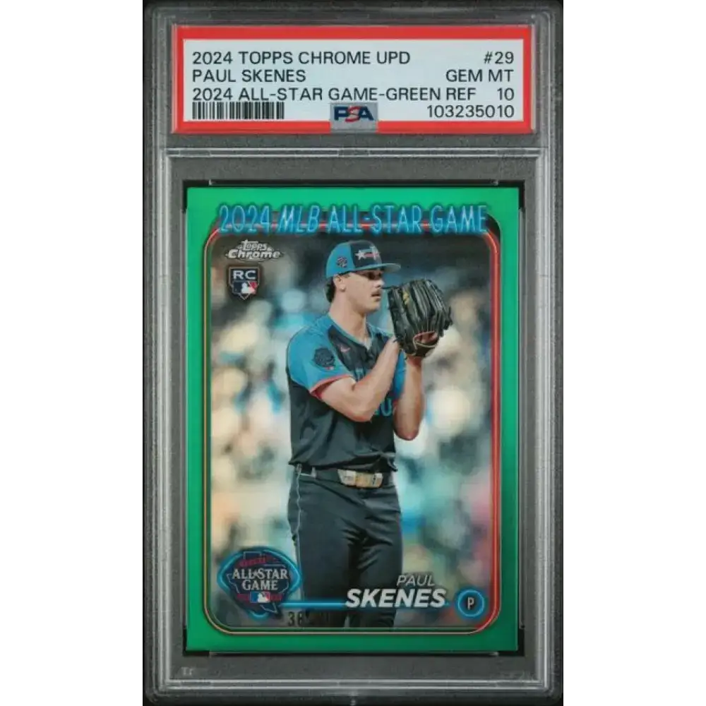2024 Topps Chrome Update All-Star Game Refractor Green #ASGC-29 Paul Skenes PSA 10 GEM MINT 36/99 Pittsburgh Pirates