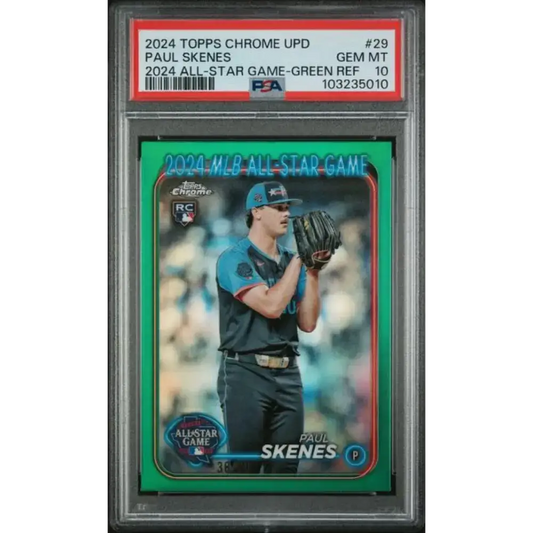 2024 Topps Chrome Update All-Star Game Refractor Green #ASGC-29 Paul Skenes PSA 10 GEM MINT 36/99 Pittsburgh Pirates