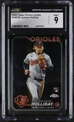Graded 2024 Topps Chrome Update Jackson Holliday baseball card CGC 9