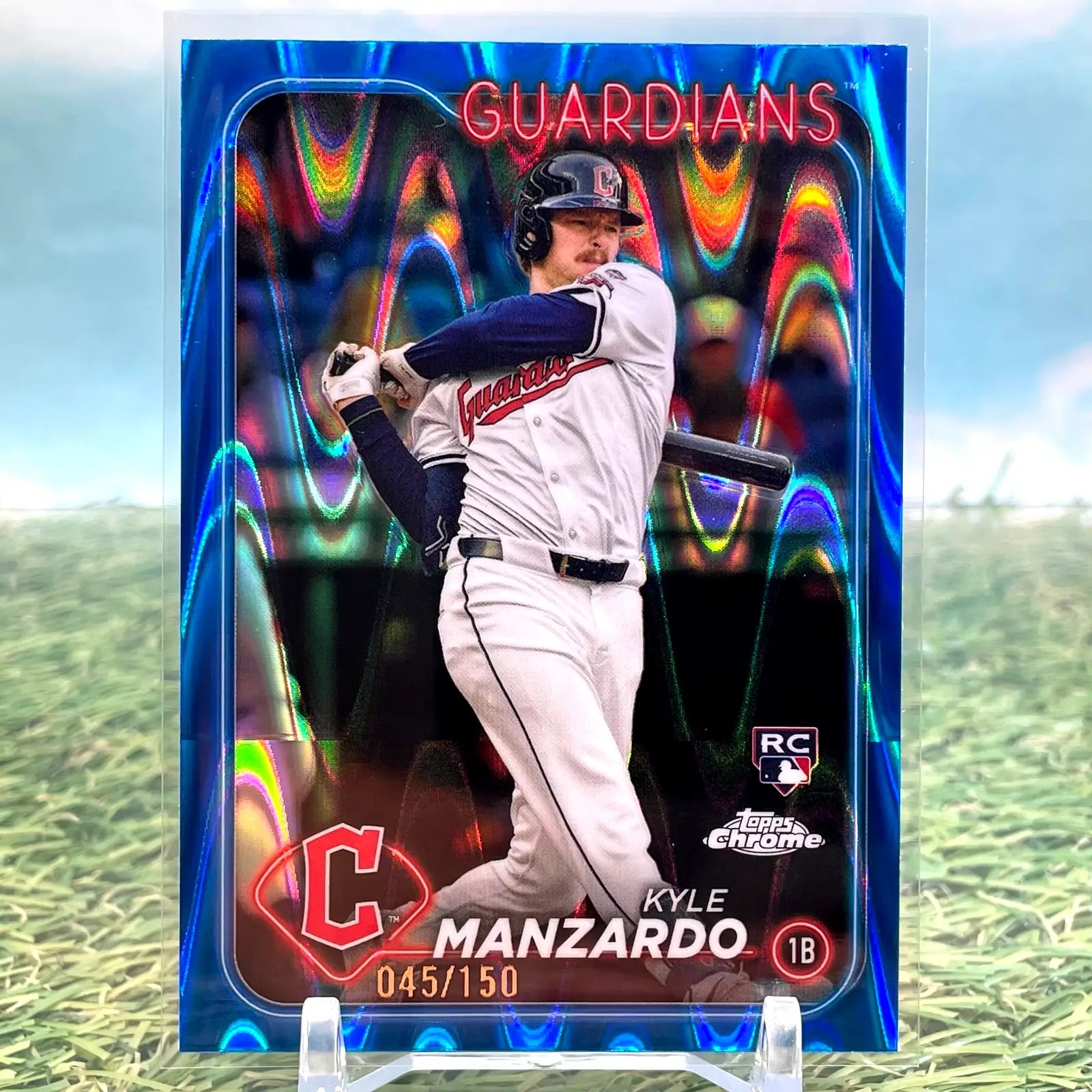 2024 Topps Chrome Update Kyle Manzardo Blue Raywave Refractor /150 (RC) Rookie - Baseball Card Single