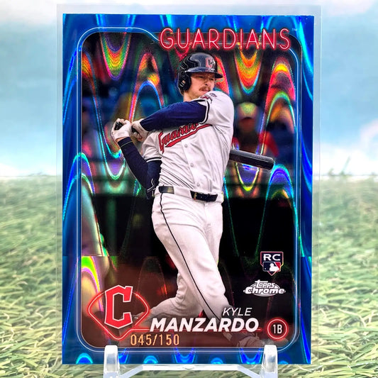 2024 Topps Chrome Update Kyle Manzardo Blue Raywave Refractor /150 (RC) Rookie - Baseball Card Single