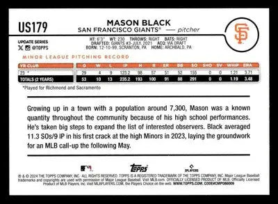 2024 Topps Chrome Update #USC121 Mason Black Refractors - Baseball Card Single