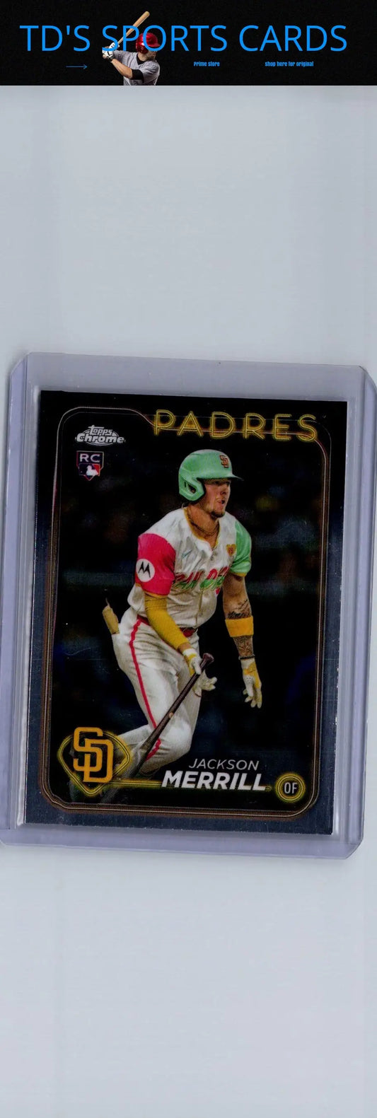 Jackson Merrill baseball card from 2024 Topps Chrome Update USC153 featuring Jackson Merrill