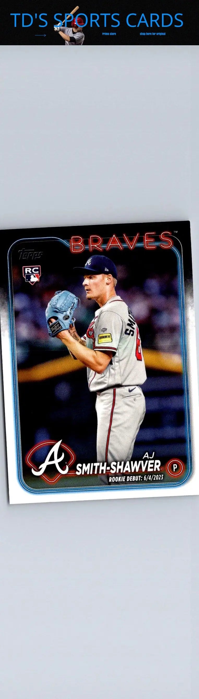 Baseball card from 2024 Topps Chrome Update featuring AJ Smith-Shawver in chrome update series