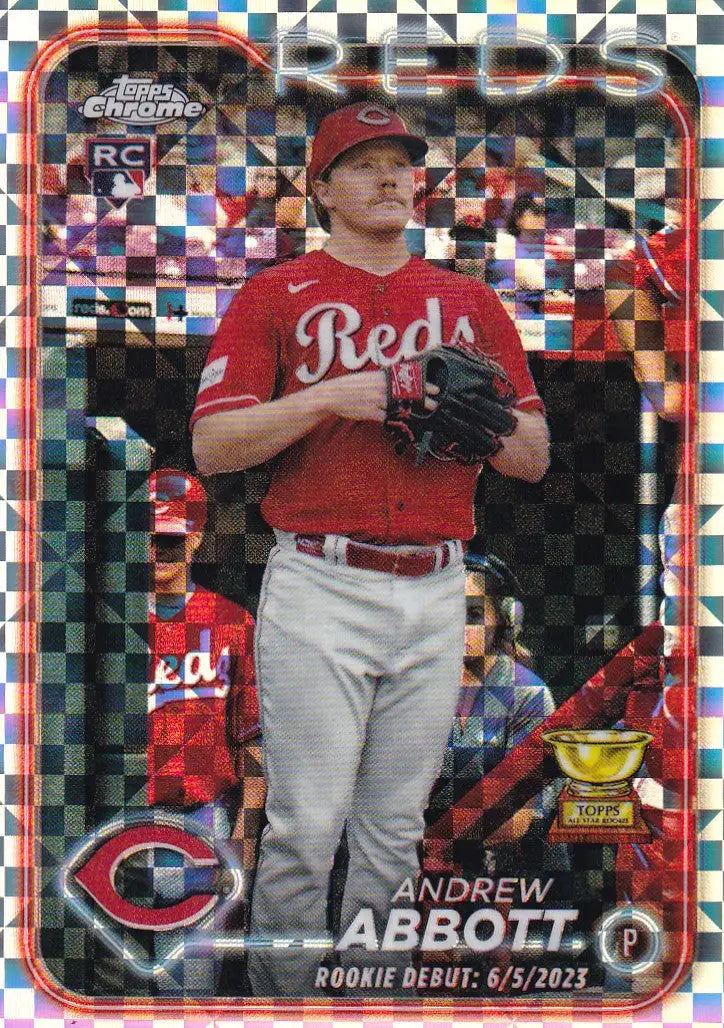 2024 TOPPS CHROME #USC34 ANDREW ABBOTT X FRACTOR- CINCINNATI REDS - Baseball Card Single