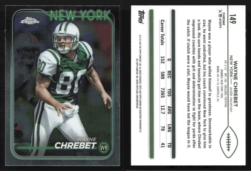 2024 Topps Chrome WAYNE CHREBET #149 New York Jets - Football Card Single