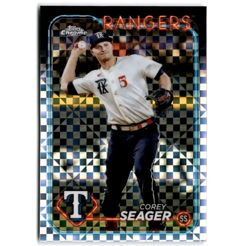 2024 Topps Chrome X-Fractor #100 Corey Seager NM-MT Texas Rangers Baseball Card - Baseball Card Single